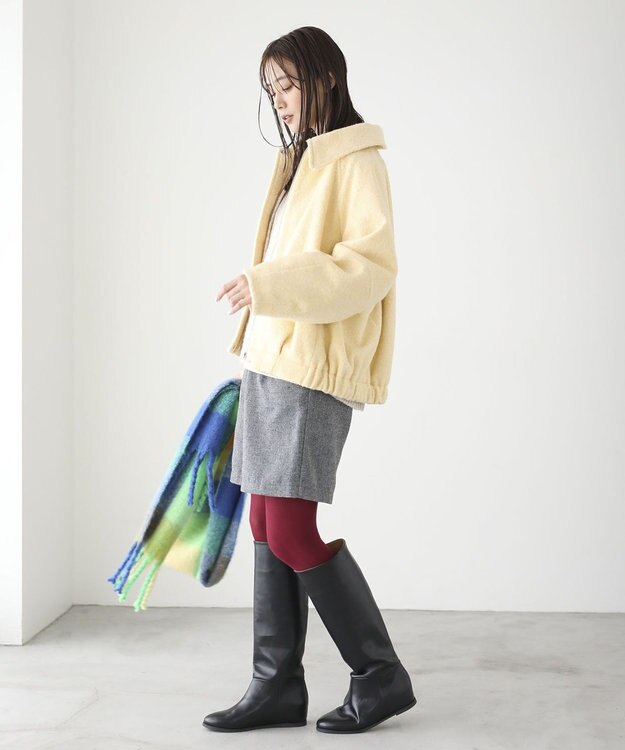 Green Parks ２ＷＡＹカラーコクーンブルゾン Yellow