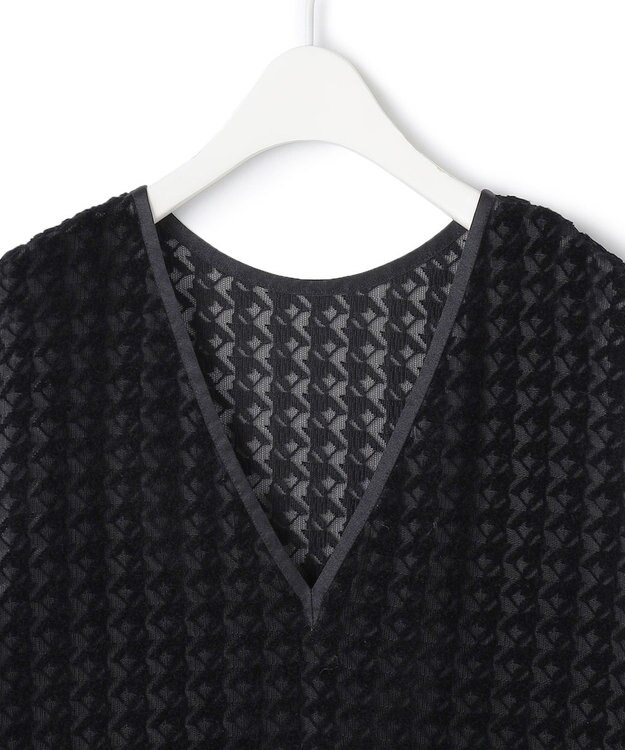 ICB L ハウンドトゥースフロッキーレース ワンピース ブラック系