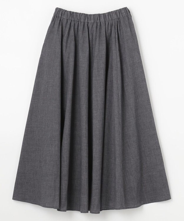 ANY 【ウエストゴム】シャンブレーライク スカート チャコール