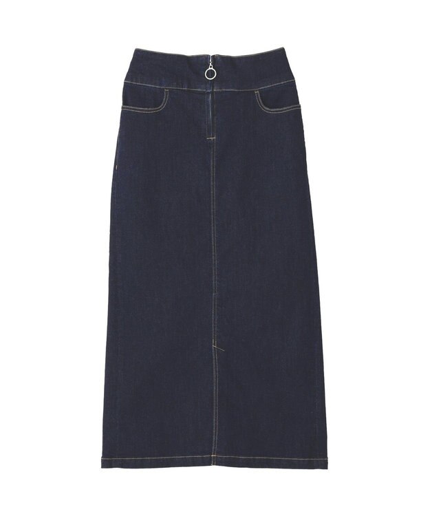 YECCA VECCA フロントZIPハイウエストデニムスカート Dark Indigo