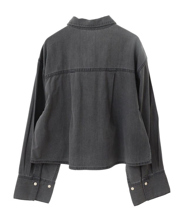 Green Parks ショート丈デニムシャツ Black