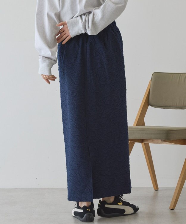 AMERICAN HOLIC フクレジャガードタイトスカート Dark Navy