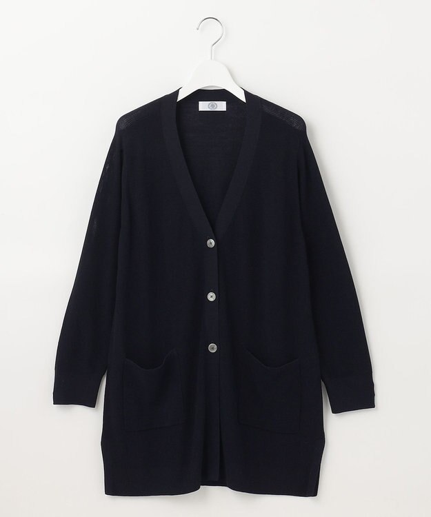 J.PRESS LADIES 【洗える】 コットンモダール カーディガン ネイビー系