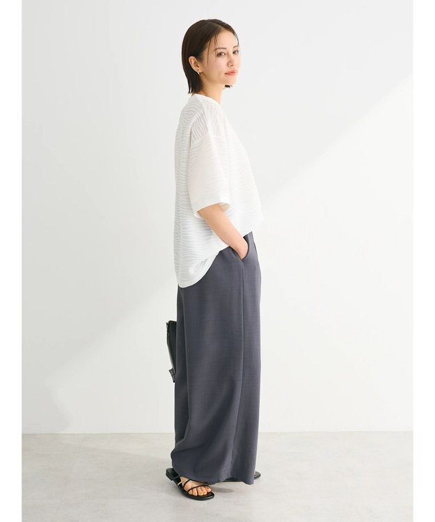 Green Parks ・Ｐｅｔｉｔ　Ｆｌｅｕｒ　ウェーブカットオーバーＴＥＥ Off White