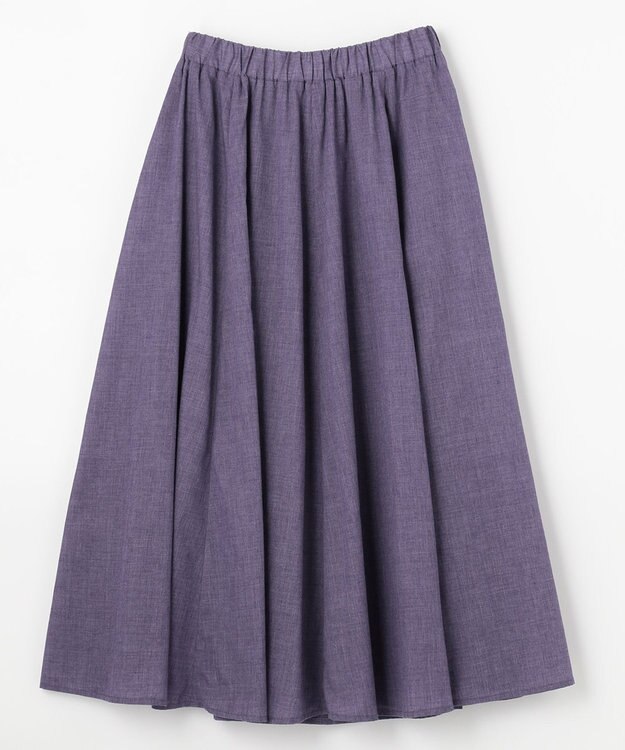 ANY 【ウエストゴム】シャンブレーライク スカート パープル