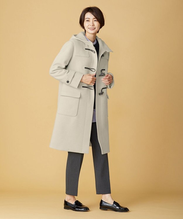 J.PRESS LADIES L Jackal 140s ソフトメルトン ダッフルコート ベージュ系