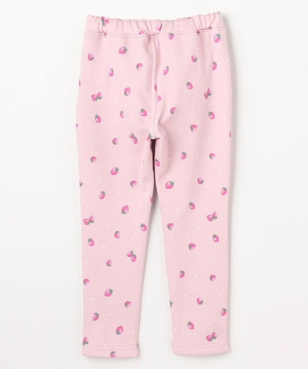 ANY KIDS 7days 裏シャギー 総柄ガーリーパンツ ピンクベージュ×イチゴ