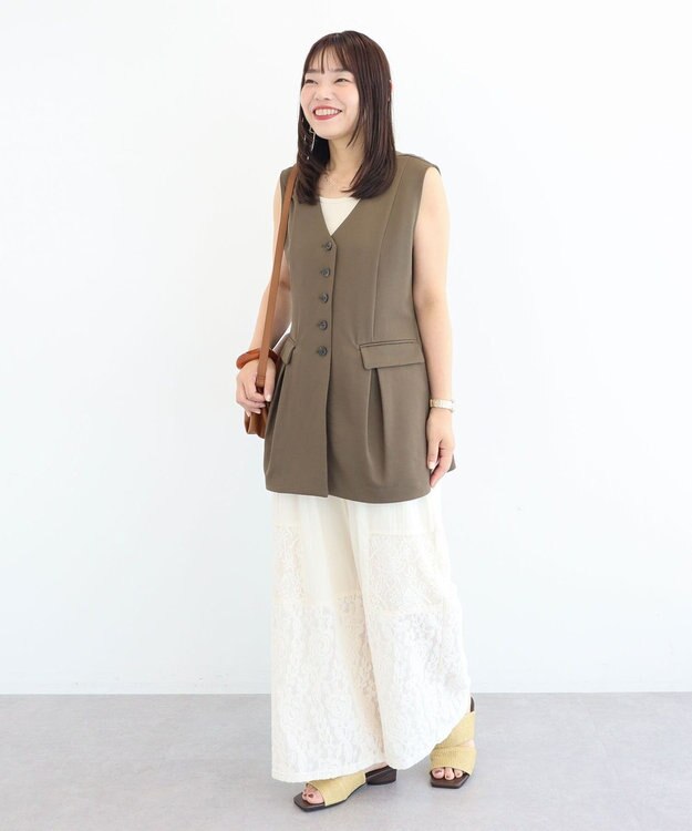 Green Parks ヘンリーネックタンクトップ Beige