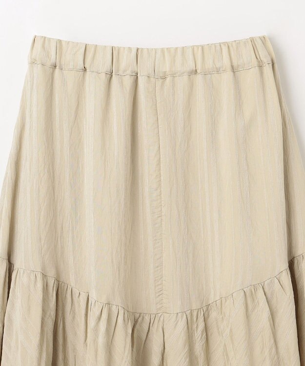 ANY 【ウエストゴム】モールストライプティアードスカート ベージュ