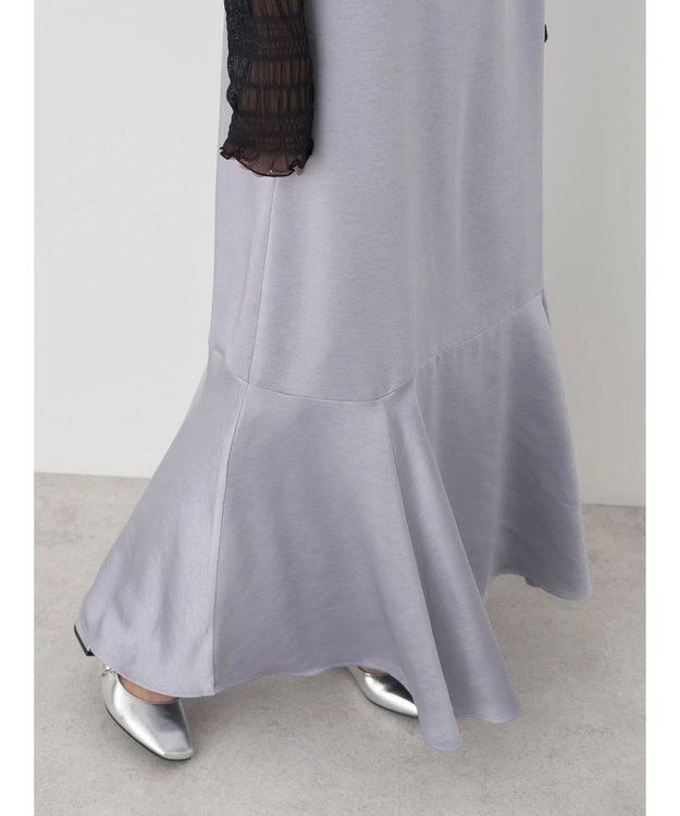 earth music&ecology サテンキャミワンピース Gray