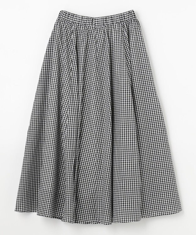 ANY 【ウエストゴム】シャンブレーライク スカート ブラックギンガム