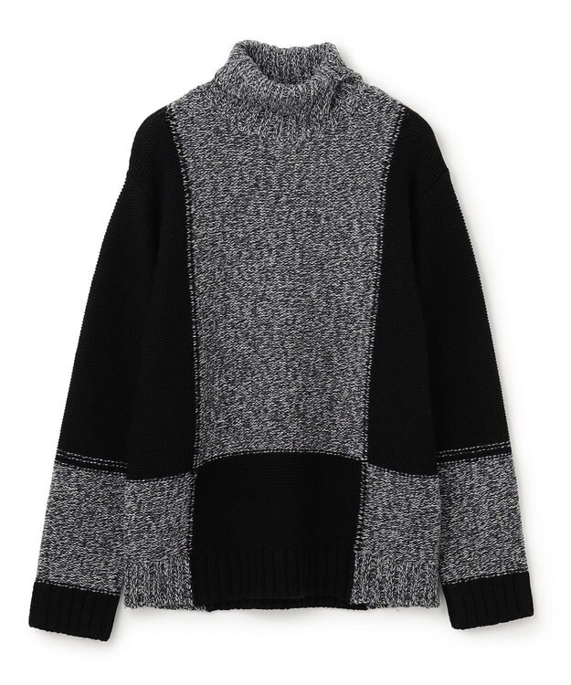 JOSEPH HOMME メリノブロック　ニット ブラック系