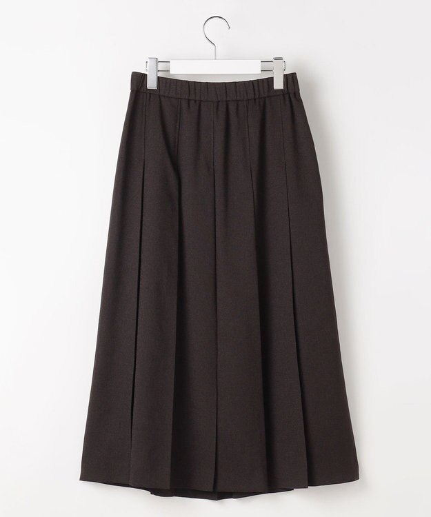 自由区 S 【セットアップ対応】リネンライクシンセティックタック スカート ダークブラウン