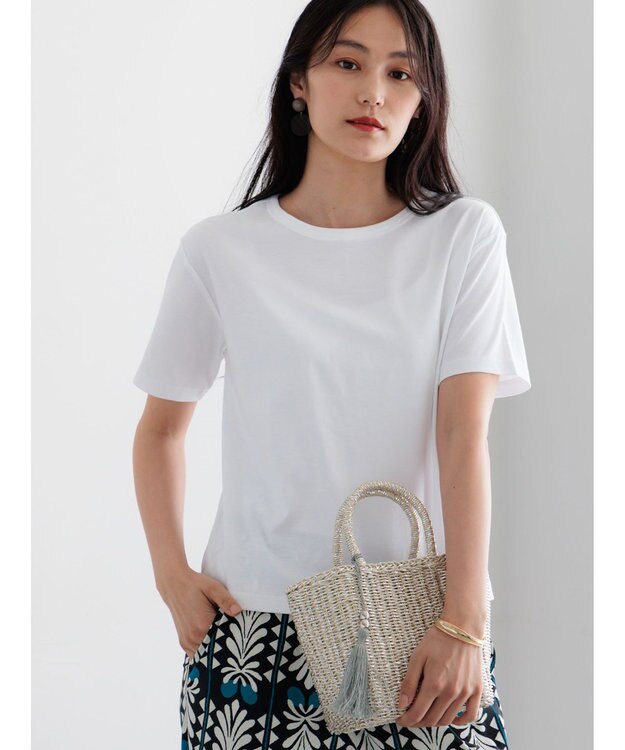 Te chichi ミニマルネックTシャツ オフホワイト
