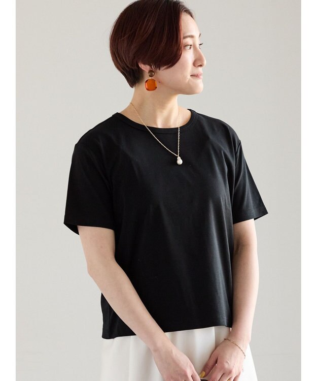 Te chichi ミニマルネックTシャツ ブラック