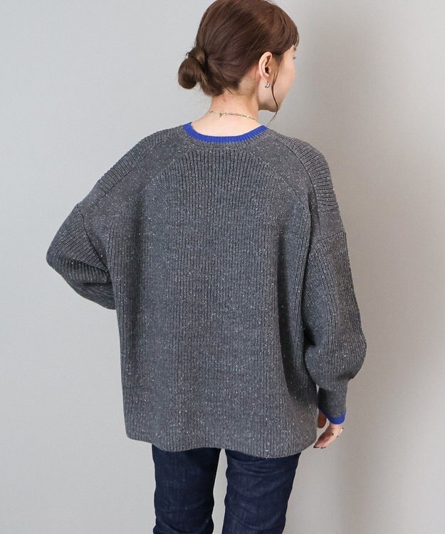 AMERICAN HOLIC 【WEB限定】配色ラインニットプルオーバー Light Gray Mixture