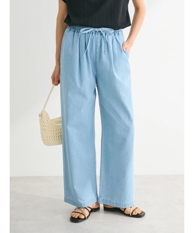 Green Parks イージーワイドパンツ Light Indigo