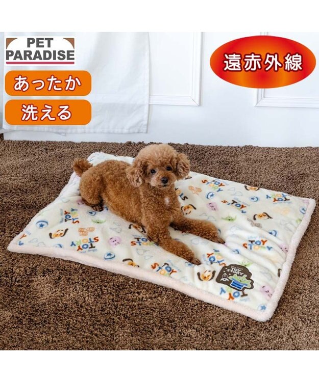 PET PARADISE ディズニー トイストーリー 遠赤外線 ボア マット 《総柄》 オフホワイト