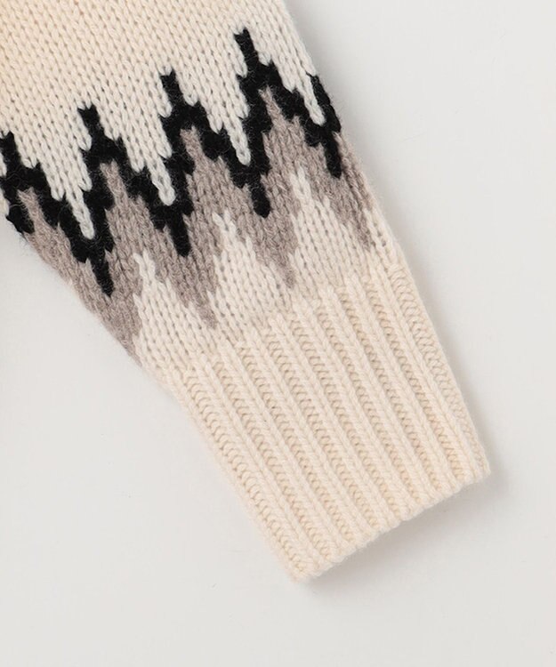 23区 L 【SLOW/一部店舗限定】ノルディック プルオーバー ニット オフホワイトベース