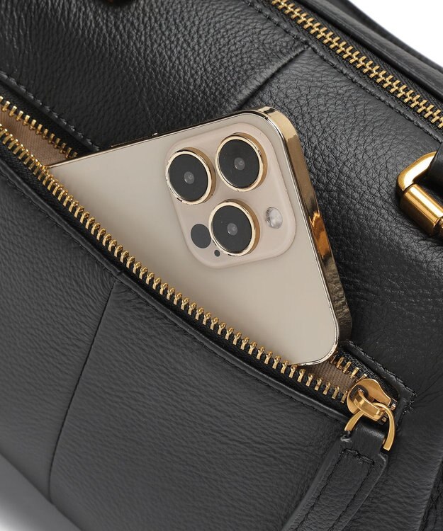 style code [Lyrss]牛革　ボストンバッグ ブラック