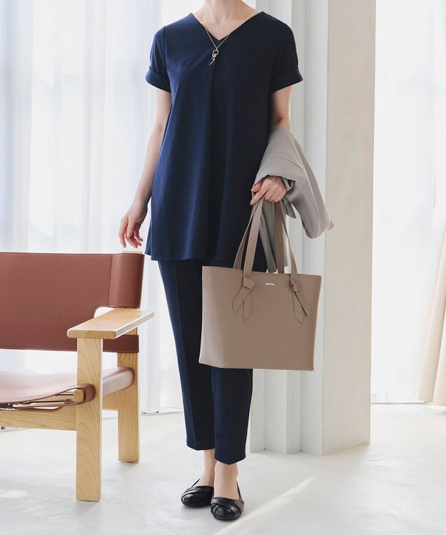 Tiaclasse 【安田美沙子さん　小倉優子さん着用】リボンデザイン通勤バッグ モカ