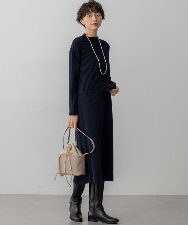 23区 スエード コンビ ドロスト バッグ ベージュ系