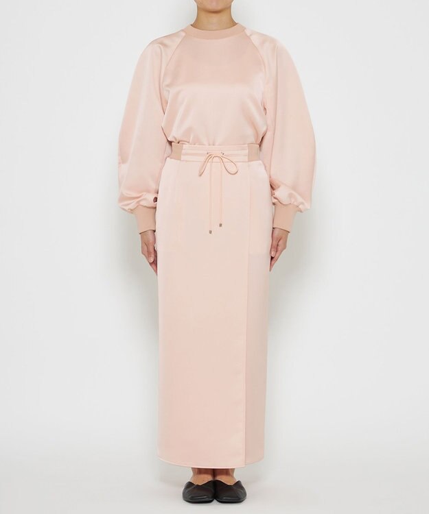 uncrave 【洗濯機洗い可】サテン ブラウス（uncrave WHITE） ベビーピンク