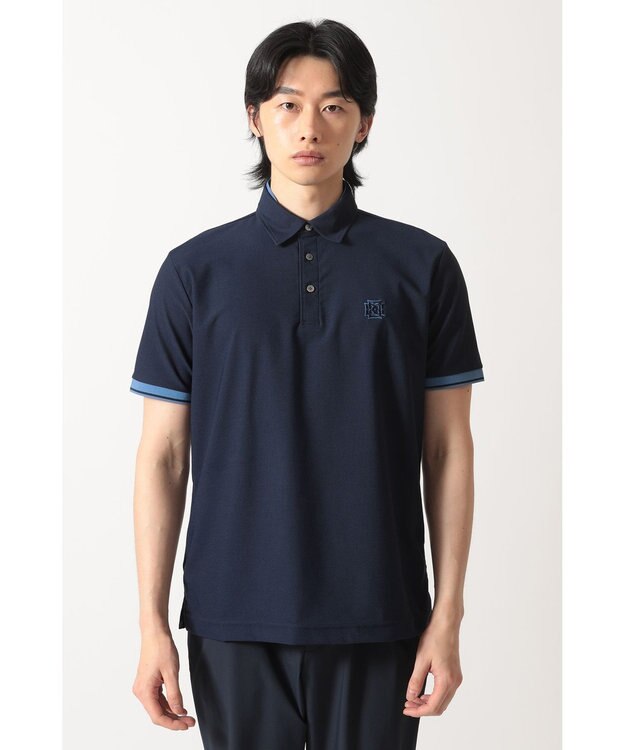 DAKS ダブルカラー スポーティーポロ ネイビー