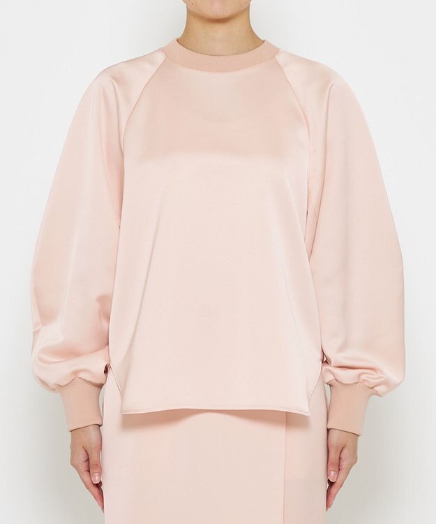 uncrave 【洗濯機洗い可】サテン ブラウス（uncrave WHITE） ベビーピンク