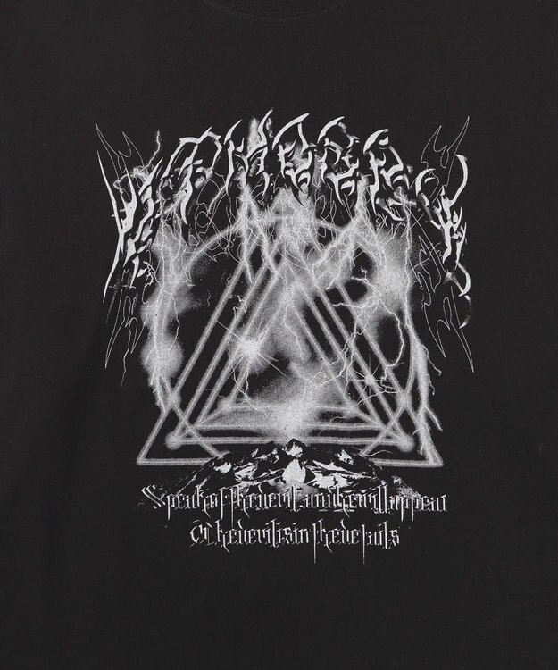 WEGO フェイクレイヤードグラフィックT（LS） グレーボーダー