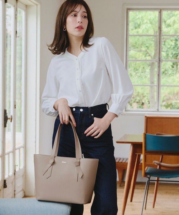 Tiaclasse 【安田美沙子さん　小倉優子さん着用】リボンデザイン通勤バッグ モカ