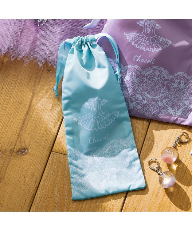 Chacott レース柄メッシュ巾着S アイスグリーン