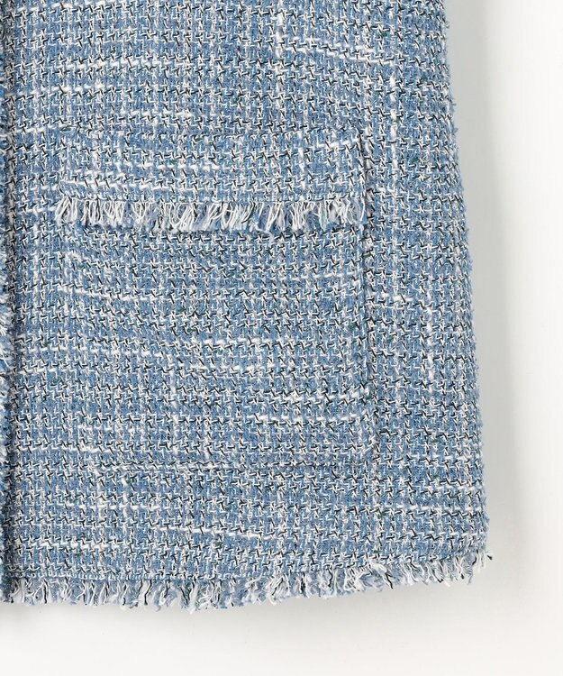 自由区 ファンシーノットツイード ジレ ブルー