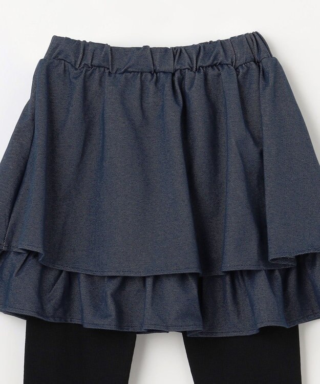 ANY KIDS パール×デニムニットスカッツ ネイビー