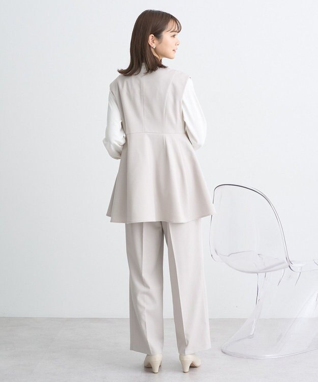 earth music&ecology ペプラムジップジレ Beige