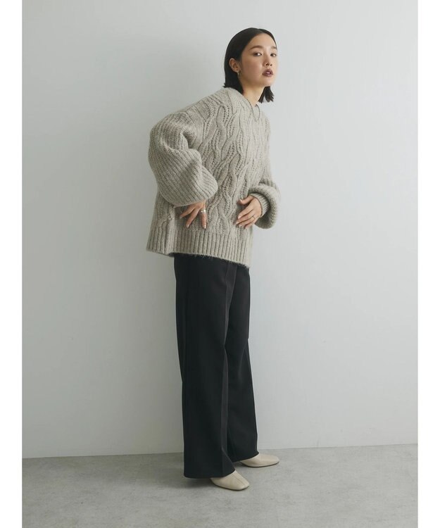 Green Parks armonia. ケーブルニットプルオーバー Beige