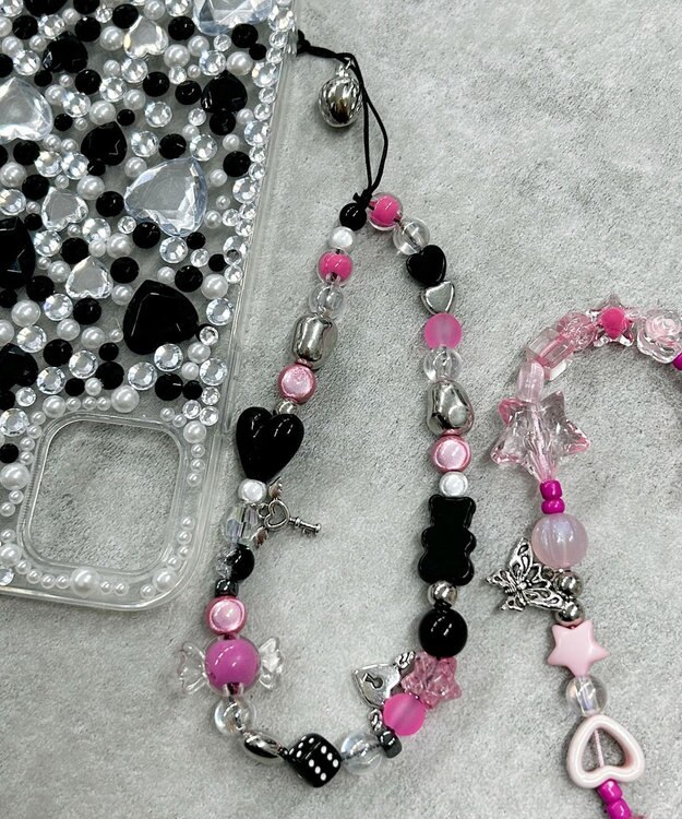 WEGO ビーズストラップキーホルダーD 柄2