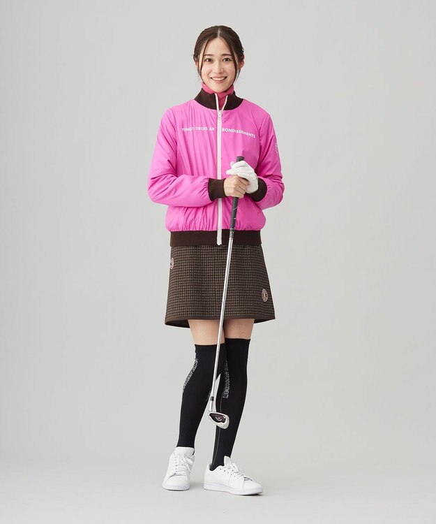 23区GOLF 【WOMEN】リバーシブルニットブルゾン ダークブラウン系2