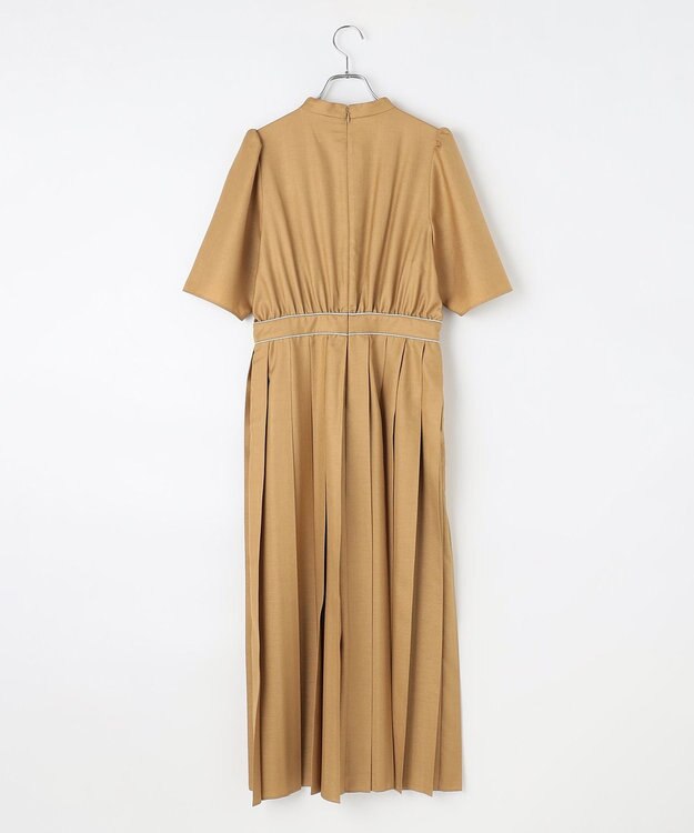 #Newans 〈花乃まりあさんコラボ〉ワイドプリーツワンピース ブラウン