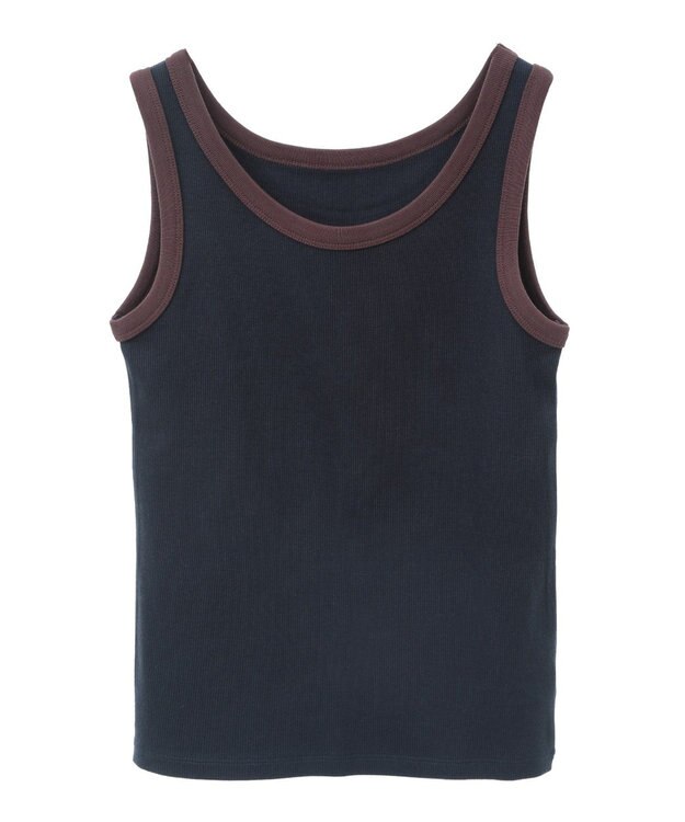 AMERICAN HOLIC バイカラーテレコタンクトップ Navy