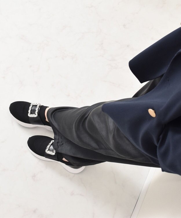 Bridget Birkin 【Bridget Birkin】ビジューバックルニットスニーカー ブラック