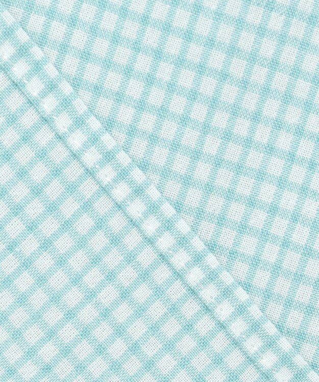 J.PRESS LADIES 【洗える】SHEER ギンガム シャツ ブラウス オフ×アクアグリーン系