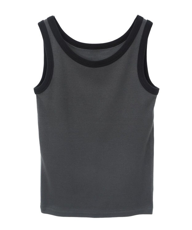 AMERICAN HOLIC バイカラーテレコタンクトップ Charcoal Gray