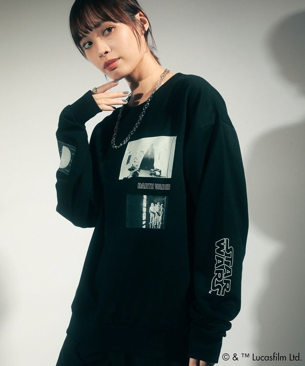 Green Parks ＳＴＡＲ　ＷＡＲＳ／ランダムプリントプルオーバー Black