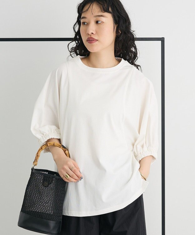 CRAFT STANDARD BOUTIQUE 接触冷感/UVカット スクエアボリュームスリーブプルオーバー White