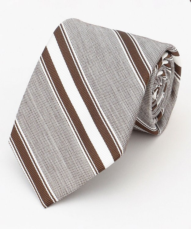 J.PRESS MEN 【LINEN MIX COLLECTION】レジメンタル ネクタイ ブラウン系2