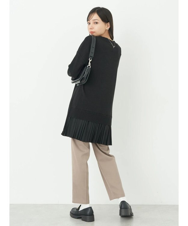 earth music&ecology バックヘムプリーツチュニック Black