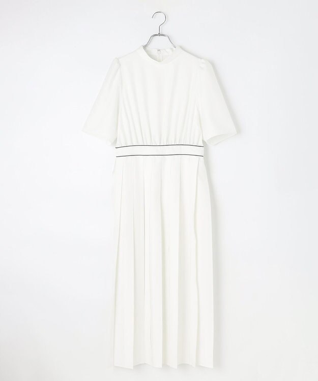 #Newans 〈花乃まりあさんコラボ〉ワイドプリーツワンピース ホワイト