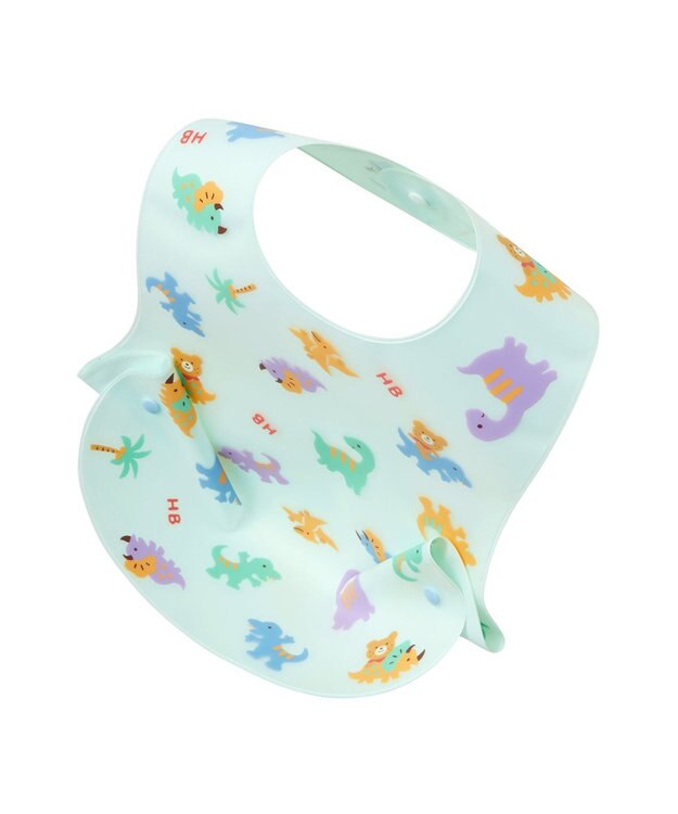 MIKI HOUSE HOT BISCUITS 総柄 お食事スタイ グリーン