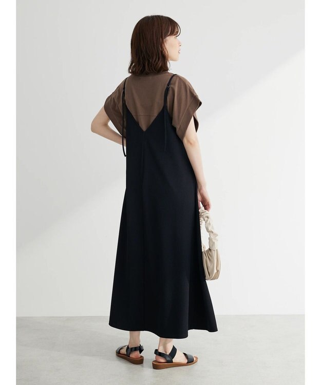 Green Parks BEST PRICE 前後２ｗａｙカットリブキャミワンピース Black